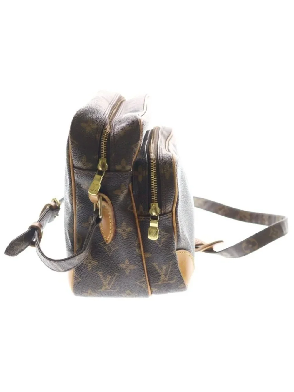 Louis Vuitton Monogram Nile Shoulder Bag Brown Leather Gold
